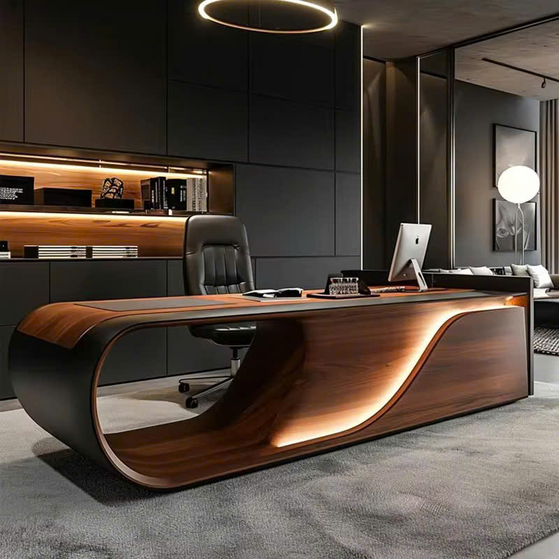Bàn làm việc giám đốc luxury đường cong nghệ thuật