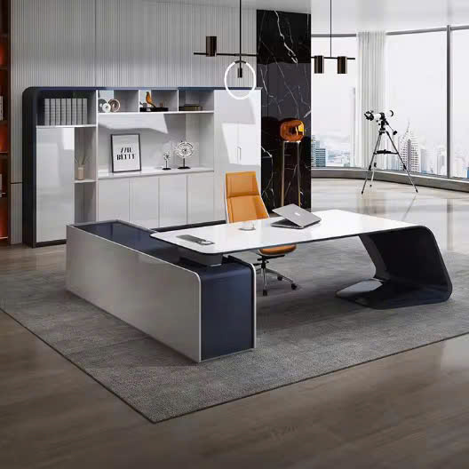 Bàn làm việc chữ L đẳng cấp tích hợp bàn phụ kính Bàn làm việc chữ L đẳng cấp tích hợp bàn phụ kính