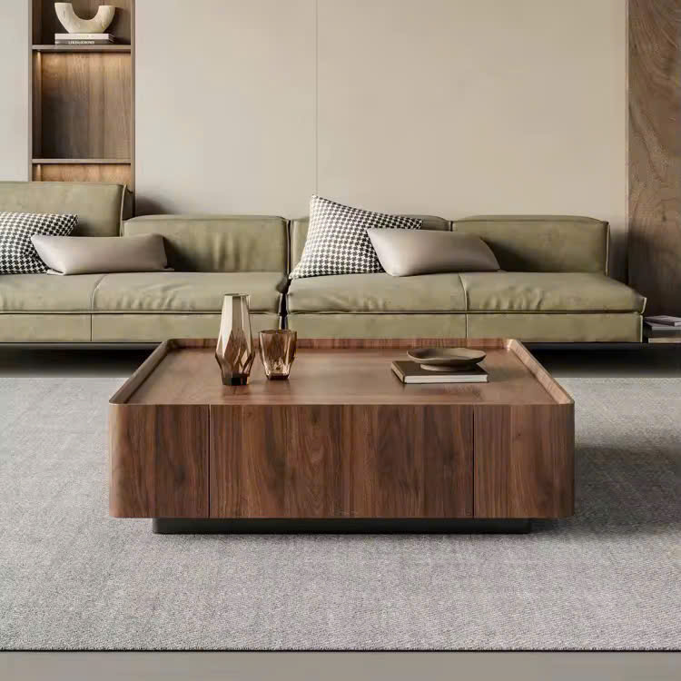 Bàn trà thông minh hình học từ gỗ óc chó Bàn trà thông minh hình học từ gỗ óc chó