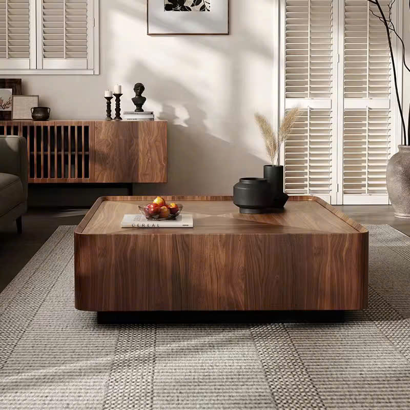 Bàn trà thông minh hình học từ gỗ óc chó Bàn trà thông minh hình học từ gỗ óc chó