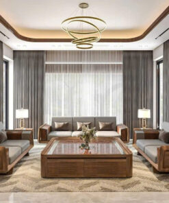 Bàn trà thông minh mặt đá trắng vân mây