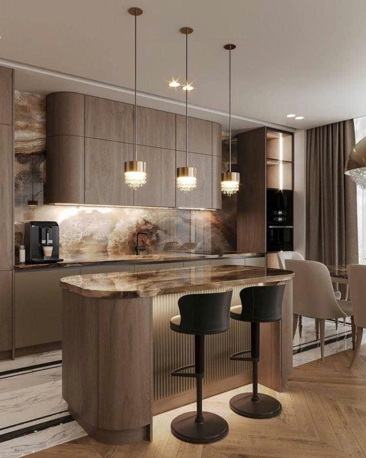 Thiết Kế Phòng Bếp Hiện Đại Với Đảo Bếp Sang Trọng