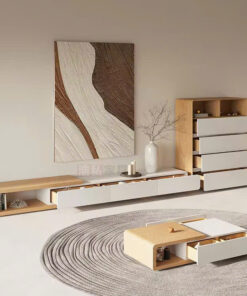 Bộ sản phẩm phòng khách tối giản bo góc